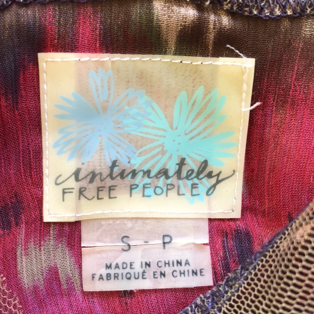S Intimately Free People Floral Sheer Dress Strappy Pattern Print Mesh Nightgown - Picture 3 of 7